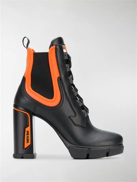 prada chunky lace up booties|prada high heel boots.